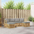 Sofasæt 6 pcs Hvid og lysegrå 245 x 122,5 x 73 cm Polyester
