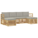 Sofasæt 6 pcs Hvid og lysegrå 245 x 122,5 x 73 cm Polyester