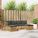 Sofasæt 6 pcs Hvid og antracit 245 x 122,5 x 73 cm Polyester