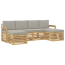 Udendørs sofagruppe 5 pcs Hvid Og Lys Grå 249 x 122,5 x 73 cm