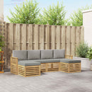 Udendørs sofagruppe 5 pcs Hvid Og Lys Grå 249 x 122,5 x 73 cm