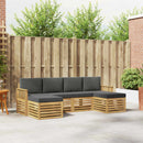 Sofasæt 6 pcs Hvid og antracit 249 x 122,5 x 73 cm Polyester