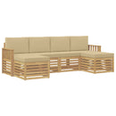 Udendørs sofagruppe 5 pcs Hvid og Beige 249 x 122,5 x 73 cm