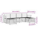 Udendørs sofagruppe 6 pcs Hvid 253 x 122,5 x 73 cm