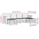 Udendørs sofagruppe 6 pcs Hvid 257 x 122,5 x 73 cm
