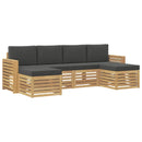 Udendørs sofagruppe 6 pcs Hvid og antracit 257 x 122,5 x 73 cm