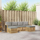 Sofasæt 6 pcs Hvid og lysegrå 249 x 122,5 x 73 cm Polyester