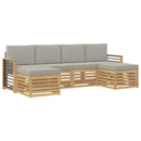 Sofasæt 6 pcs Hvid og lysegrå 249 x 122,5 x 73 cm Polyester