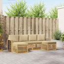 Udendørs sofagruppe 6 stk. Hvid og Beige Polyester