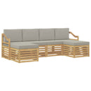Sofasæt 6 pcs Hvid og lysegrå 245 x 122,5 x 73 cm Polyester
