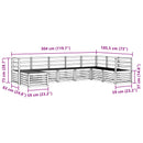 Udendørs sofagruppe 8 pcs Hvid 304 x 185,5 x 73 cm