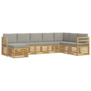 Udendørs sofagruppe 8 pcs Hvid og lysegrå 304 x 185,5 x 73 cm