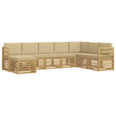 Udendørs sofagruppe 8 pcs Hvid og Beige 304 x 185,5 x 73 cm