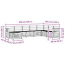 Udendørs sofagruppe 8 pcs Hvid 306 x 187,5 x 73 cm
