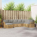 Udendørs sofagruppe 6 pcs Hvid Og Lys Grå 306 x 128,5 x 73 cm