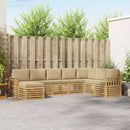 Udendørs sofagruppe 6 pcs Hvid og Beige 306 x 128,5 x 73 cm