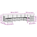 Udendørs sofagruppe 8 pcs Hvid 306 x 187,5 x 73 cm