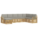 Udendørs sofagruppe 8 pcs Hvid og lysegrå 308 x 190 x 73 cm