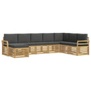 Udendørs sofagruppe 8 pcs Hvid og antracit 308 x 190 x 73 cm