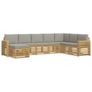 Udendørs sofagruppe 8 pcs Hvid og lysegrå 310 x 191,5 x 73 cm