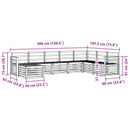 Udendørs sofagruppe 8 pcs Hvid 306 x 187,5 x 73 cm