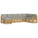 Udendørs sofagruppe 8 pcs Hvid og lysegrå 304 x 185,5 x 73 cm