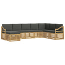Udendørs sofagruppe 8 pcs Hvid og antracit 304 x 185,5 x 73 cm