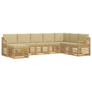 Udendørs sofagruppe 8 pcs Hvid og Beige 304 x 185,5 x 73 cm