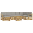 Udendørs sofagruppe 7 pcs Hvid Og Lys Grå 59 x 59 x 37 cm