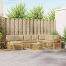 Udendørs sofagruppe 7 pcs Hvid og Beige 59 x 59 x 37 cm