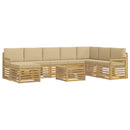 Udendørs sofagruppe 7 pcs Hvid og Beige 59 x 59 x 37 cm