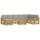 Udendørs sofagruppe 7 pcs Hvid Og Lys Grå 59 x 59 x 37 cm