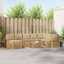 Udendørs sofagruppe 7 pcs Hvid og Beige 59 x 59 x 37 cm