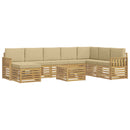 Udendørs sofagruppe 7 pcs Hvid og Beige 59 x 59 x 37 cm