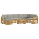 Udendørs sofagruppe 9 pcs Hvid og lysegrå 59 x 59 x 37 cm