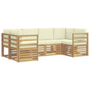 Sektionalsofa sæt med pude 6 pcs Hvid og cremefarvet Polyester