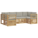 Sektionalsofa sæt 6 pcs Hvid og lysegrå 245 x 126,5 x 73 cm