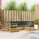 Sektionalsofa sæt 6 pcs Hvid og antracit 245 x 126,5 x 73 cm