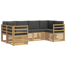 Sektionalsofa sæt 6 pcs Hvid og antracit 245 x 126,5 x 73 cm