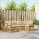 Sektionalsofa sæt 6 pcs Hvid og Beige 245 x 126,5 x 73 cm