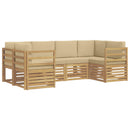 Sektionalsofa sæt 6 pcs Hvid og Beige 245 x 126,5 x 73 cm