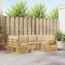 Udendørs sofagruppe 5 pcs Hvid og Beige 245 x 128,5 x 73 cm