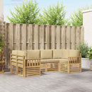 Udendørs sofagruppe 5 pcs Hvid og Beige 245 x 128,5 x 73 cm