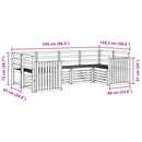 Udendørs sofagruppe 6 pcs Hvid 245 x 128,5 x 73 cm