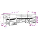 Udendørs sofagruppe 6 pcs Hvid 245 x 130,5 x 73 cm