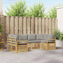 Udendørs sofagruppe 6 pcs Hvid og lysegrå 245 x 130,5 x 73 cm
