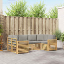 Udendørs sofagruppe 6 pcs Hvid og lysegrå 245 x 132,5 x 73 cm