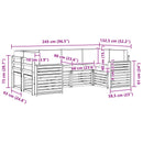 Udendørs sofagruppe 6 pcs Hvid og lysegrå 245 x 132,5 x 73 cm