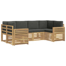 Udendørs sofagruppe 6 pcs Hvid og antracit 245 x 132,5 x 73 cm