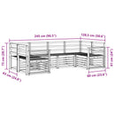 Udendørs sofagruppe 6 pcs Hvid 245 x 128,5 x 73 cm